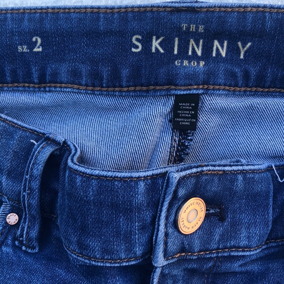 WHBM Floral Embroidered Crop Skinny Jeans Size 2 - Picture 8 of 11